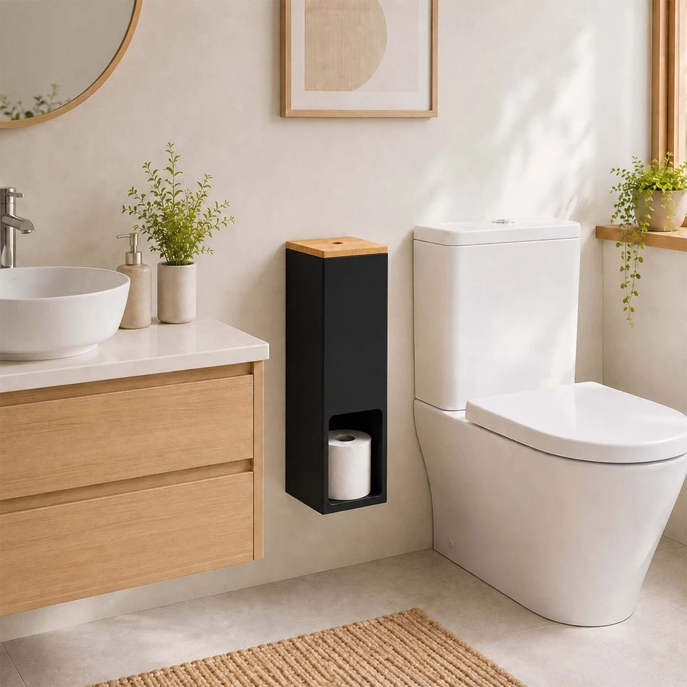 Relaxdays WC popieriaus laikiklis, 4 rulonams, tvirtinamas prie sienos