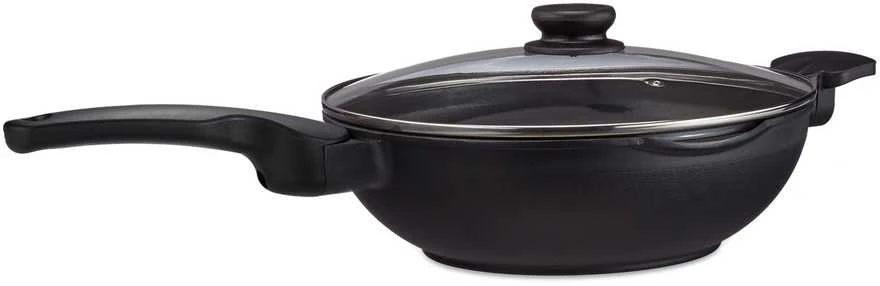 Relaxdays Indukcinė wok keptuvė su dangčiu