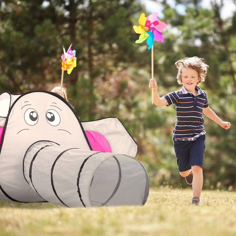 Relaxdays Vaikiška žaidimų palapinė Drambliukas su tuneliu
