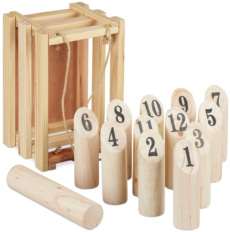 Relaxdays Medinis Kubb žaidimo rinkinys