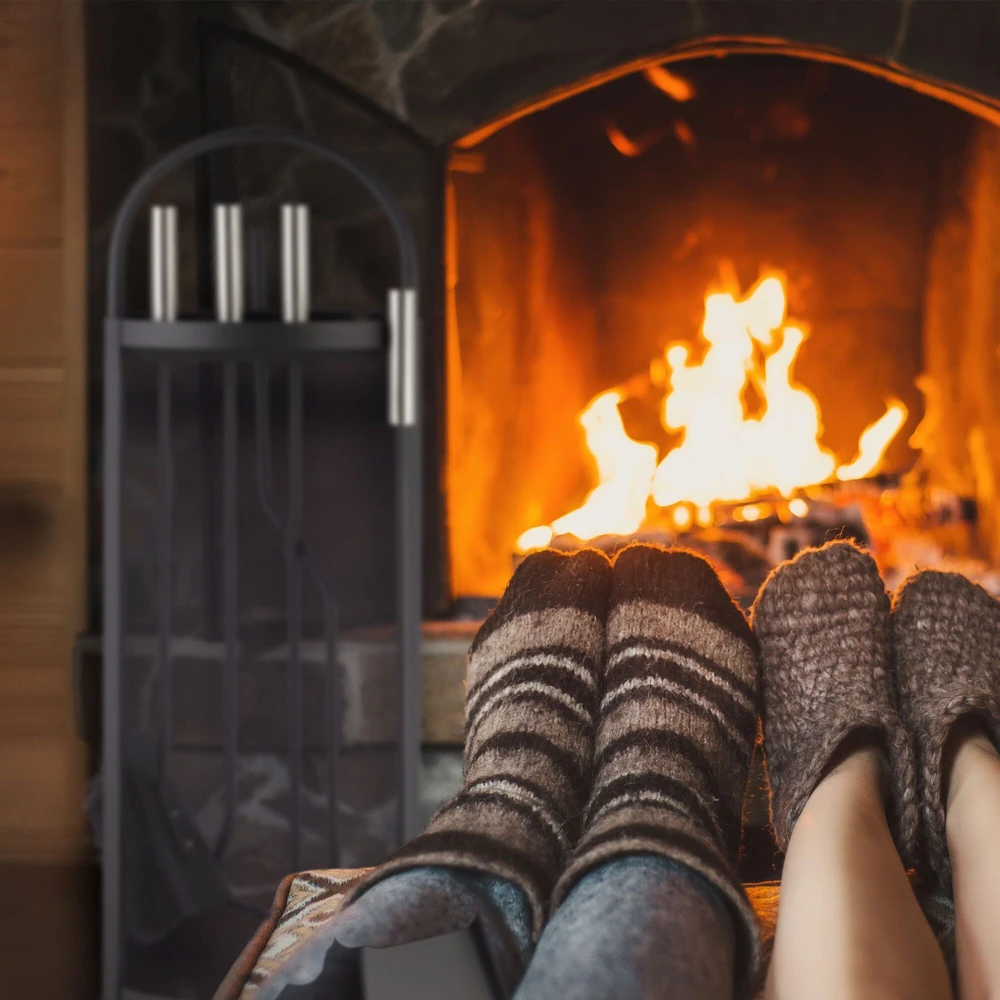 Relaxdays Juodas 5 dalių židinio įrankių rinkinys