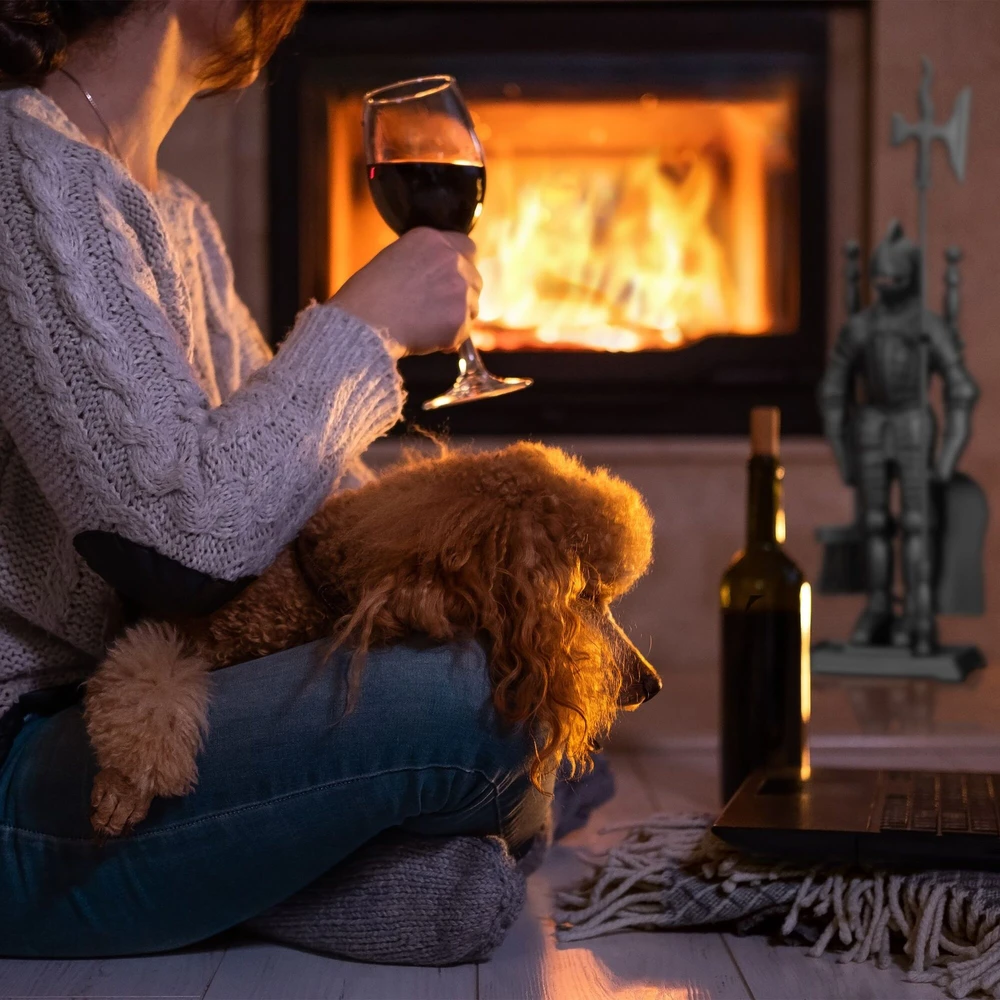Relaxdays 4 dalių ketaus židinio įrankių rinkinys