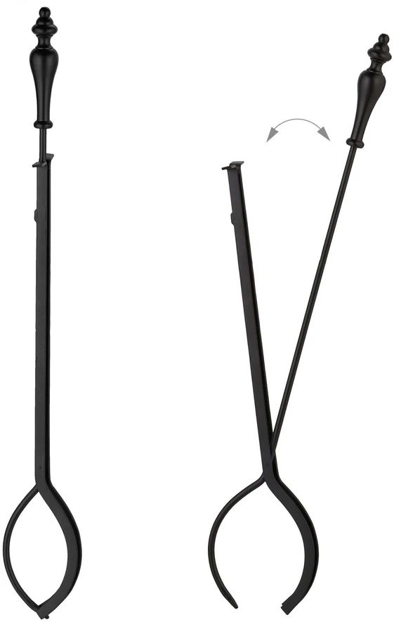 Relaxdays Židinio įrankių rinkinys, 77x20.5x20.5 cm, juoda, metalas