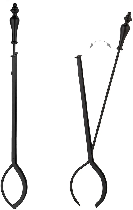 Relaxdays Židinio įrankių rinkinys, 77x20.5x20.5 cm, juoda, metalas