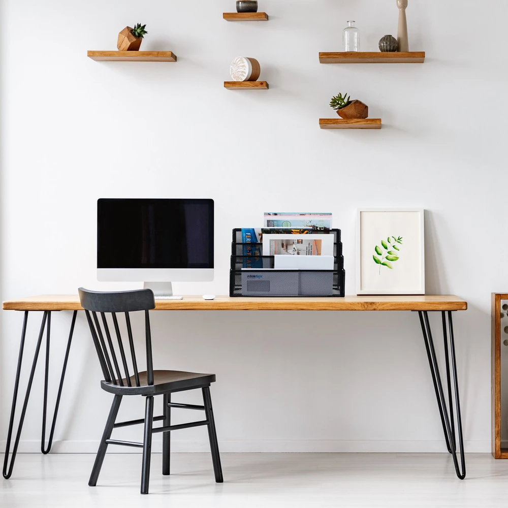 Relaxdays Pastatomas žurnalų laikiklis su 4 skyriais
