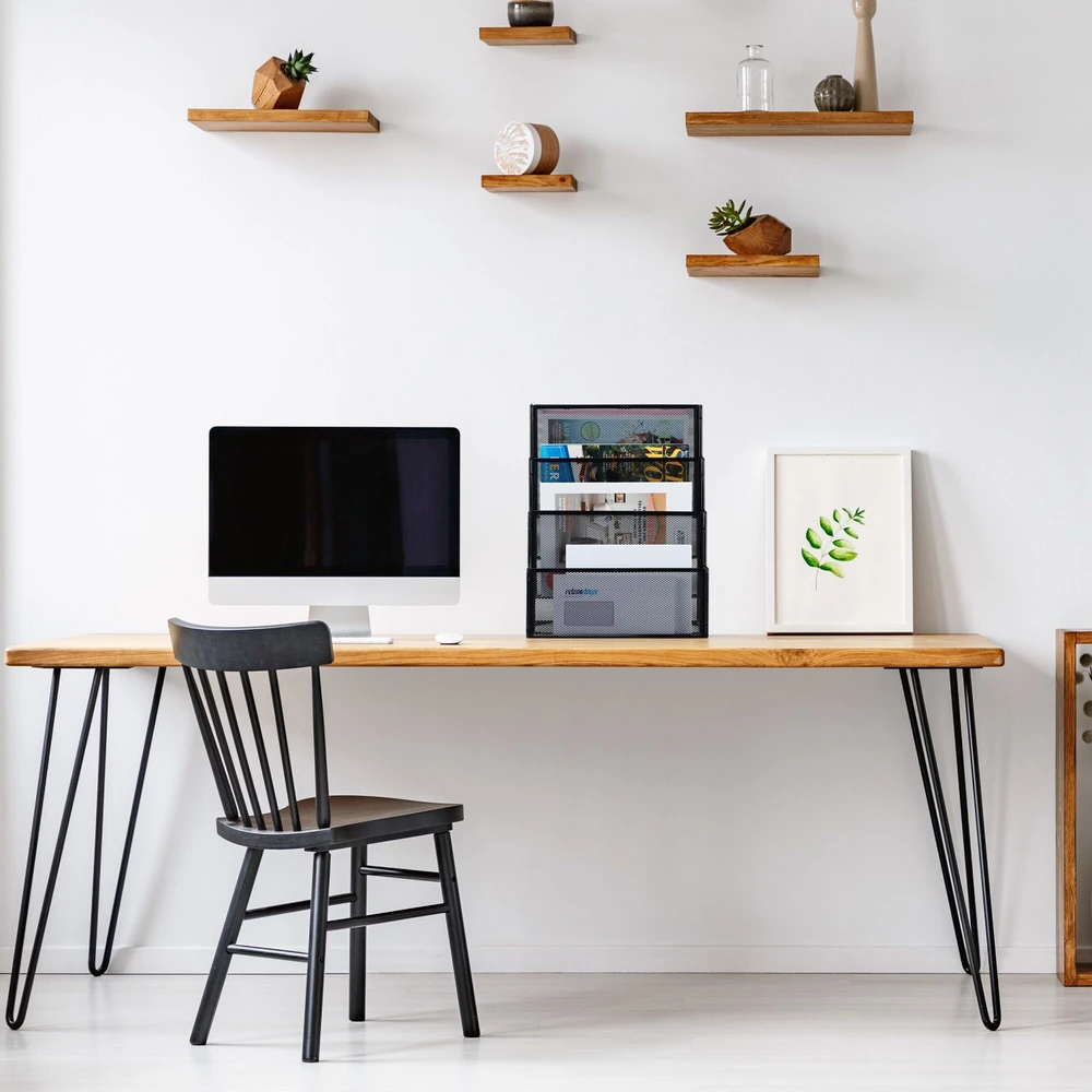 Relaxdays Metalinis žurnalų laikiklis su 4 skyriais