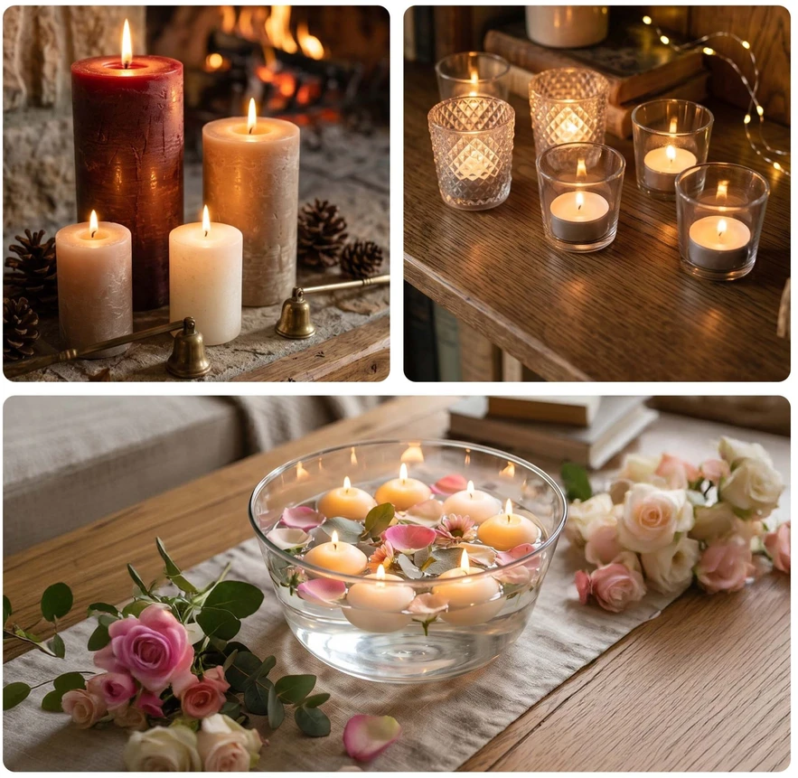 Relaxdays Stiklinės žvakidės, 3 vnt. rinkinys