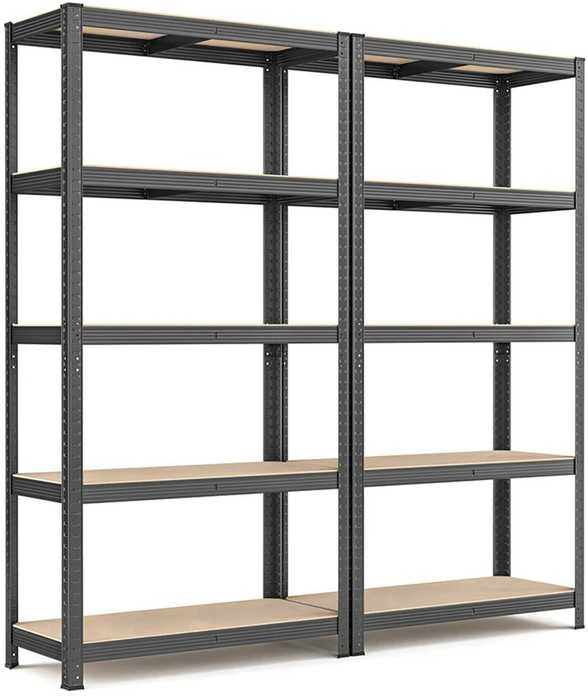 Songmics 2 rūsio lentynų rinkinys 180 cm aukščio pilkos spalvos