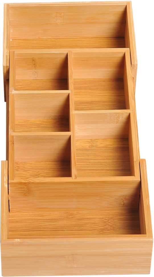 HOMCOM laikymo dėžutė, tvarkyklė su stalčiais, ištraukiamas organizatorius, bambukas, natūrali spalva, 24,6 x 17,6 x 7 cm