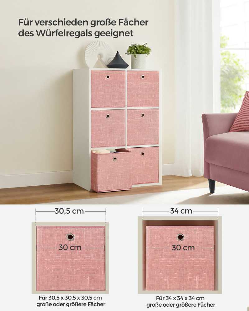 Songmics Dėžučių rinkinys iš 6 pastelinių rožinių spalvų