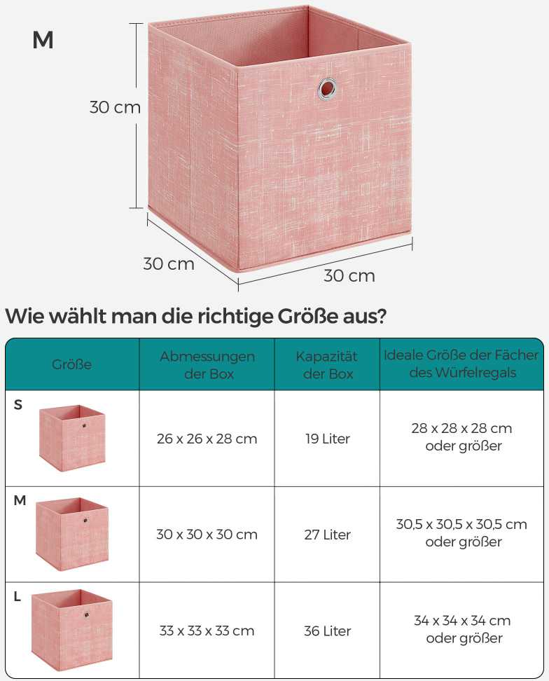 Songmics Dėžučių rinkinys iš 6 pastelinių rožinių spalvų