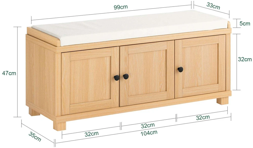 Saugojimo suoliukas, SoBuy FSR188-N, 104x34x47 cm