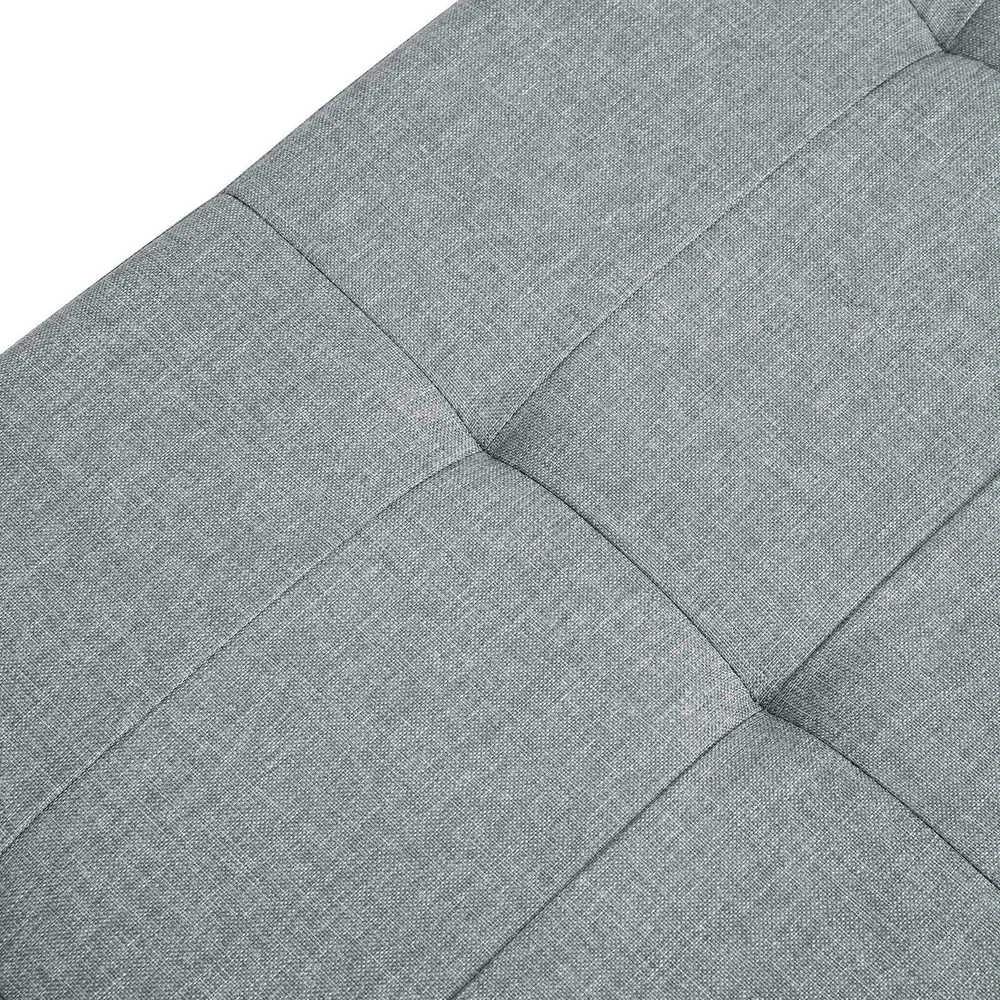 Songmics Suoliukas su atlenkiamu dangčiu 110 cm šviesiai pilkos spalvos