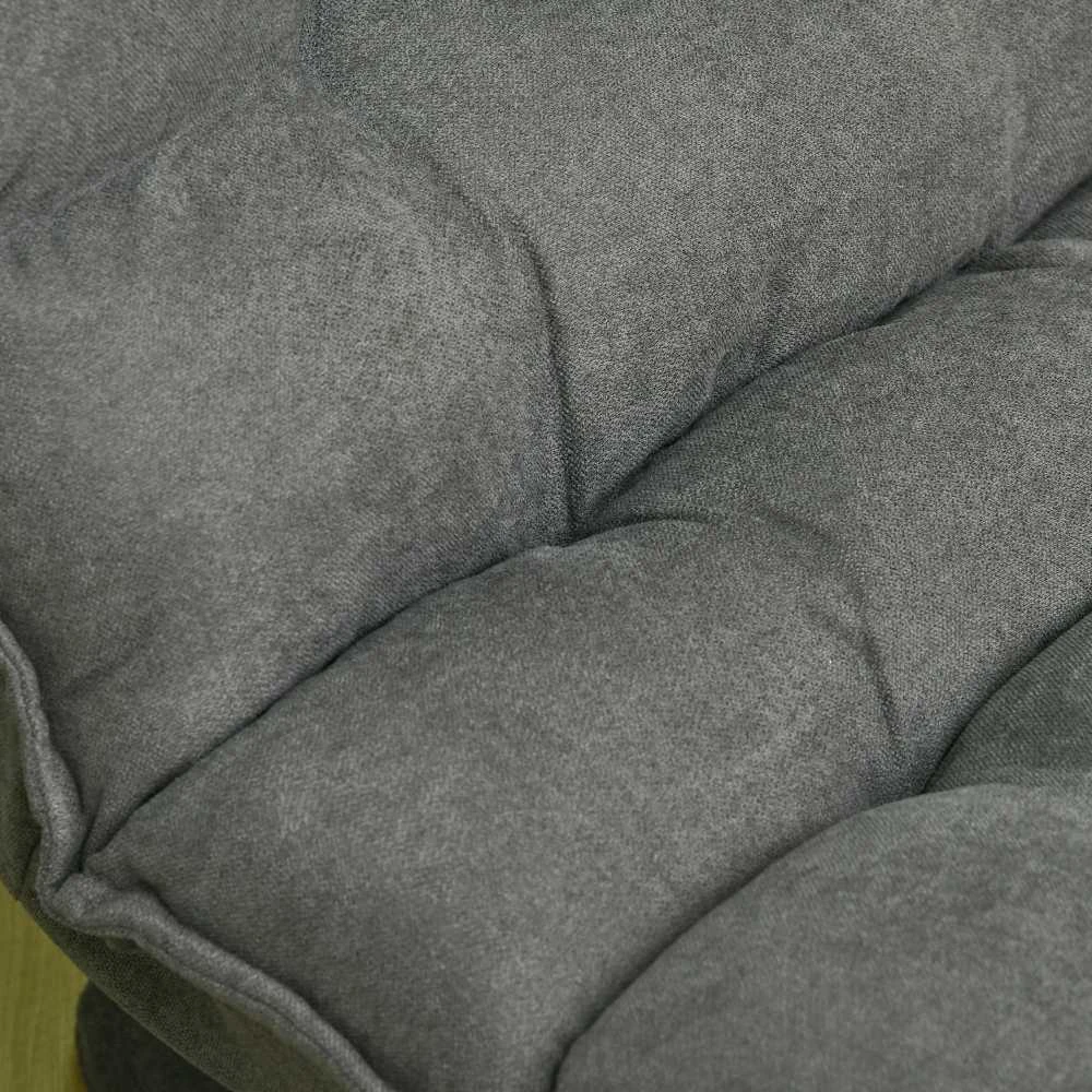 HOMCOM grindų kėdė, grindų sofa su reguliuojamu atlošu, besisukantis poilsio krėslas, sėdmaišis svetainei, biurui, mikropluoštas, pilka