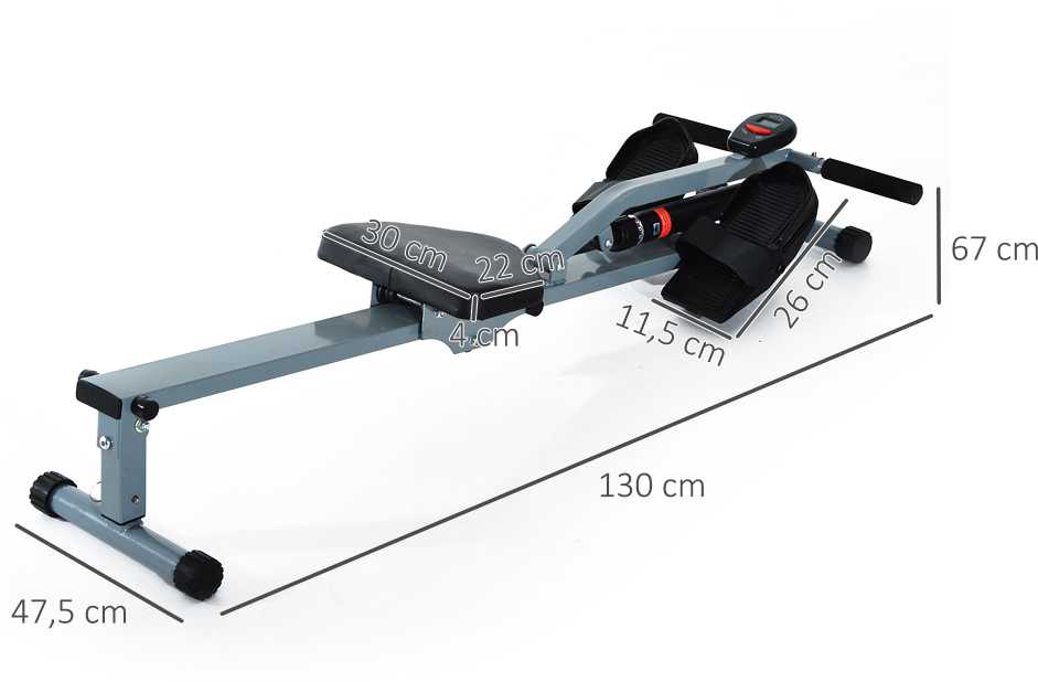 HOMCOM irklavimo treniruoklis su LCD ekranu, plienas+PVC, pilkas, 130x47,5x67cm