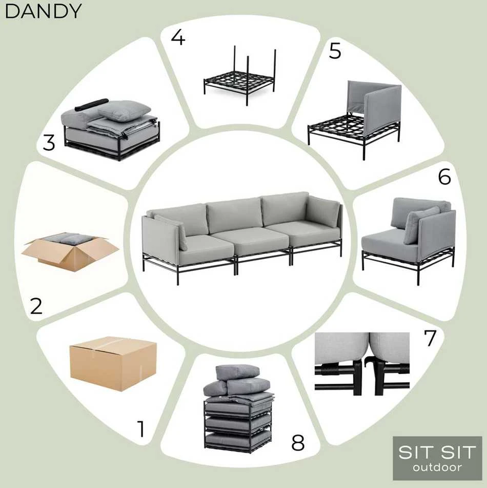 Sitsit Kėdė, Dandy, 78x78 cm, Pilka
