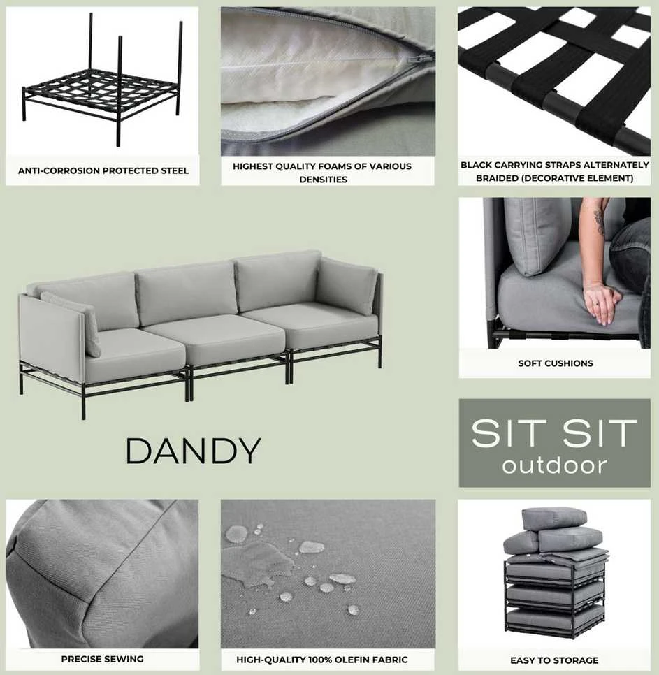 Sitsit Kėdė, Dandy, 78x78 cm, Pilka