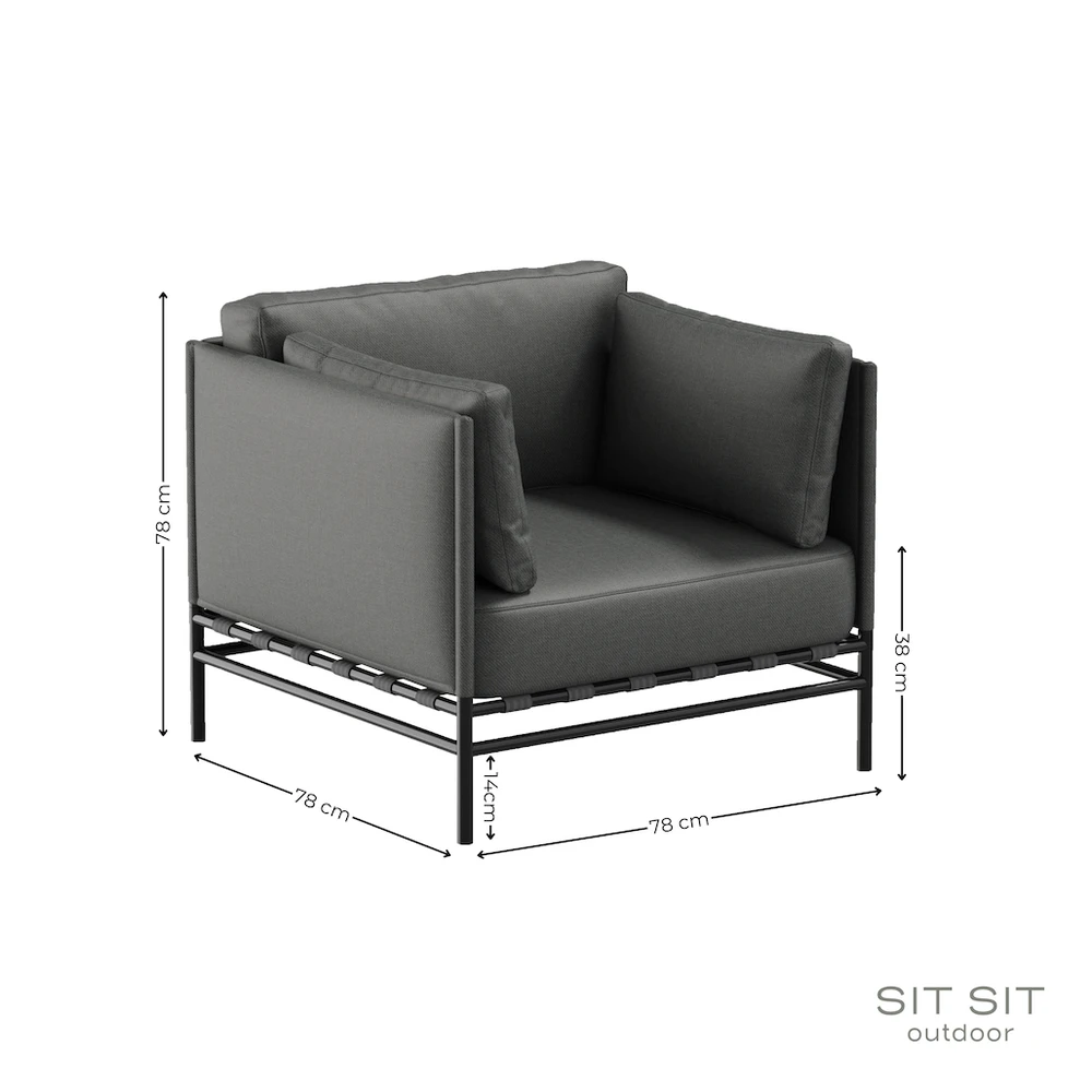 Sitsit Kėdė, Dandy, 78x78x78 cm, Tamsiai Pilka
