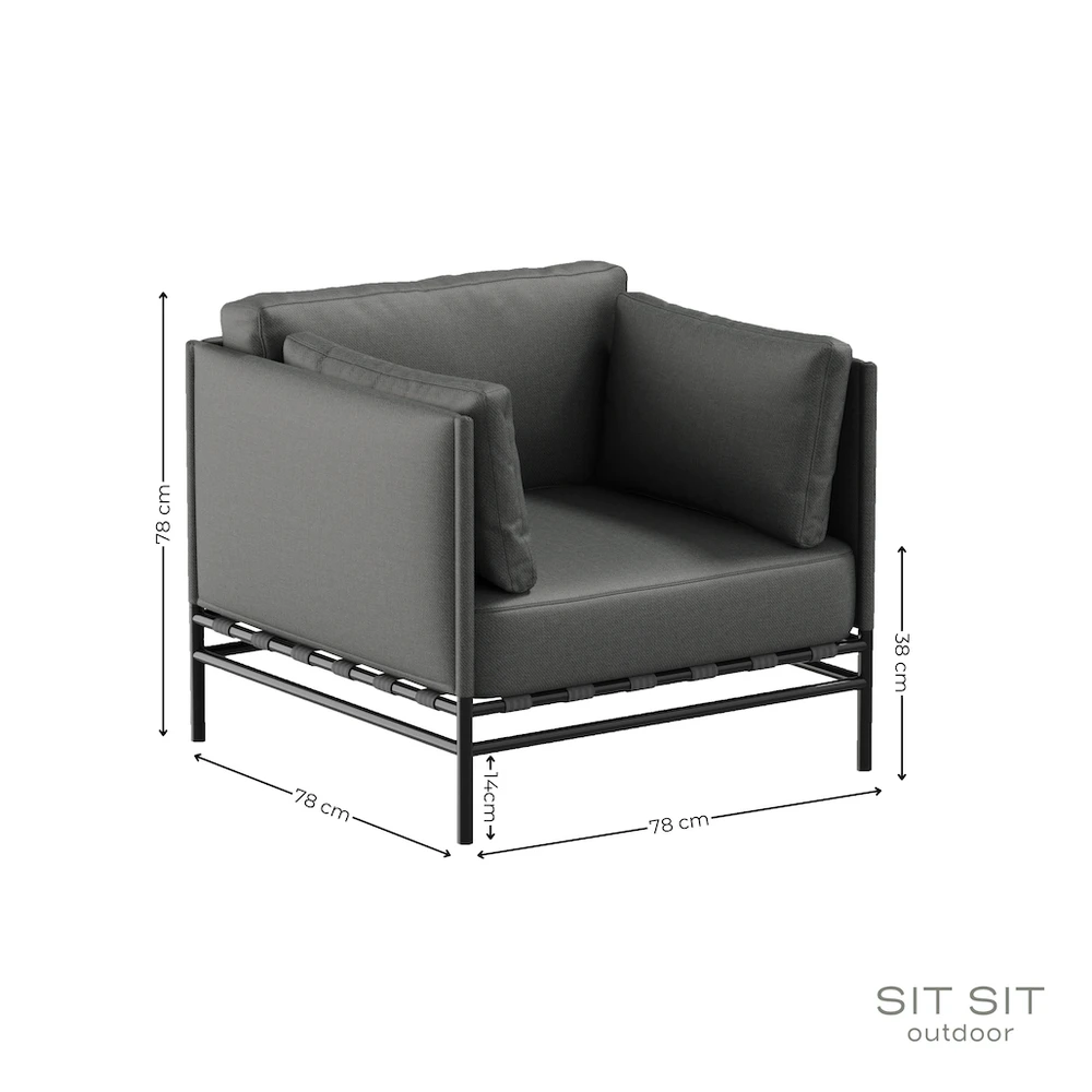 Sitsit Kėdė, Dandy, 78x78x78 cm, Tamsiai Pilka