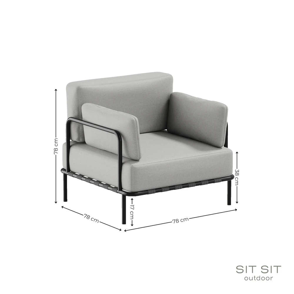 Sofa Sitsit Kėdė, Salve, 78x78x78 cm, Pilka