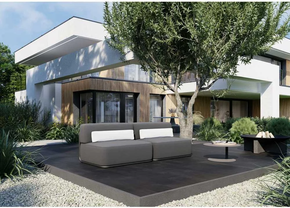 Sofa Sitsit Lauko baldų rinkinys, STRAW, 0.8x2.04x0.78 m, Tamsiai pilka