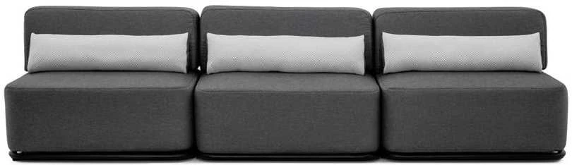 Sofa Sitsit Lauko Baldų Rinkinys, STRAW, 0.8x3.06x0.78 m, Tamsiai Pilka