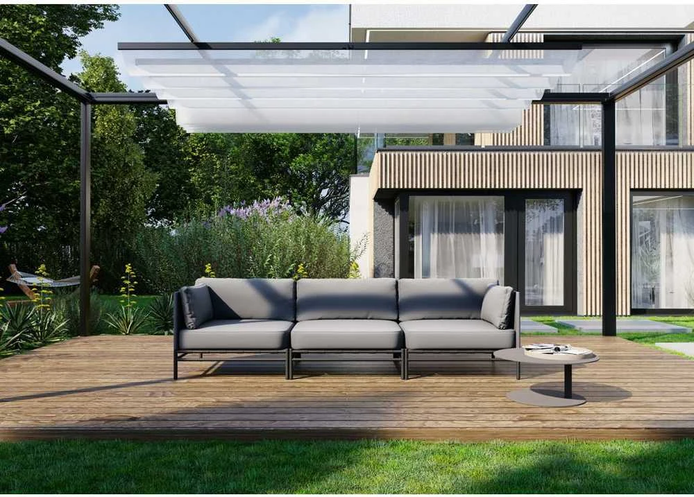 Sofa Sitsit Lauko modulinės baldai, Dandy galinis modulis, 78x78x78 cm, pilka spalva