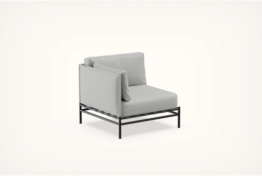 Sofa Sitsit Lauko modulinės baldai, Dandy galinis modulis, 78x78x78 cm, pilka spalva