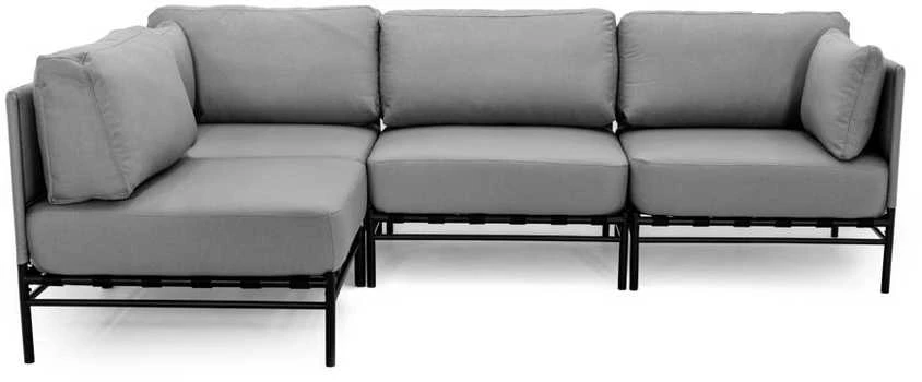 Sofa Sitsit Lauko moduliniai baldai, "Dandy 3 + Single Module", 156x234x78 cm, pilka spalva
