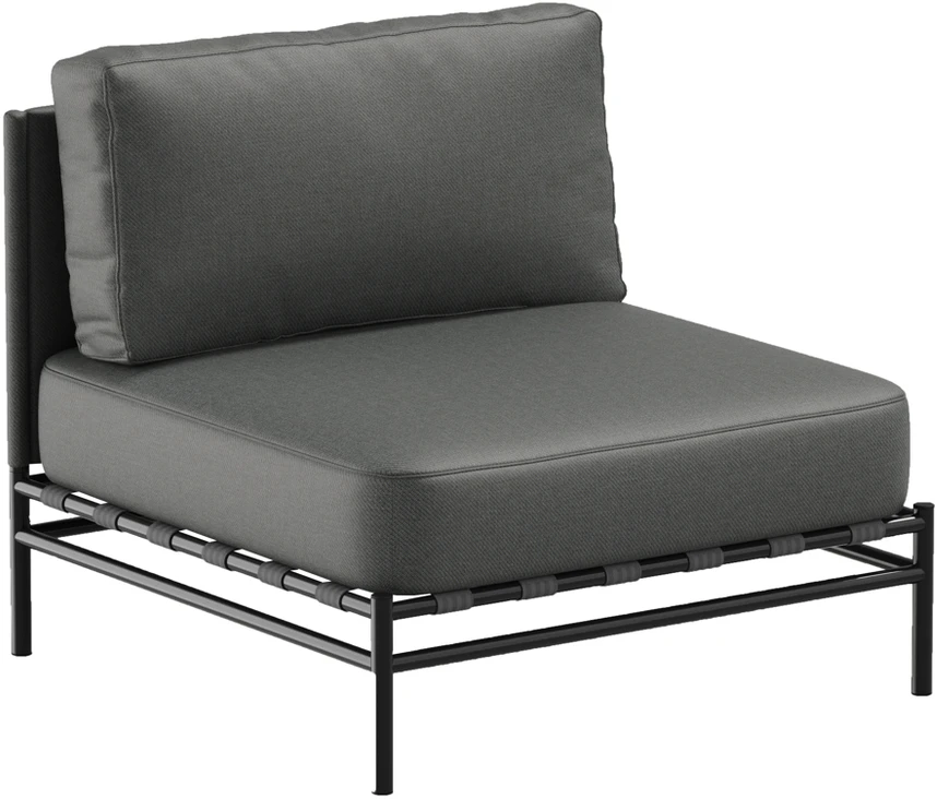 Sofa Sitsit Lauko moduliniai baldai, "Dandy" vienetinis modulis, 78x78x78 cm, tamsiai pilka spalva