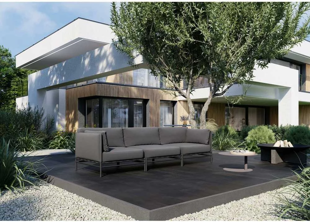Sofa Sitsit Lauko moduliniai baldai, Dandy galinis modulis, 78x78x78 cm, tamsiai pilka spalva