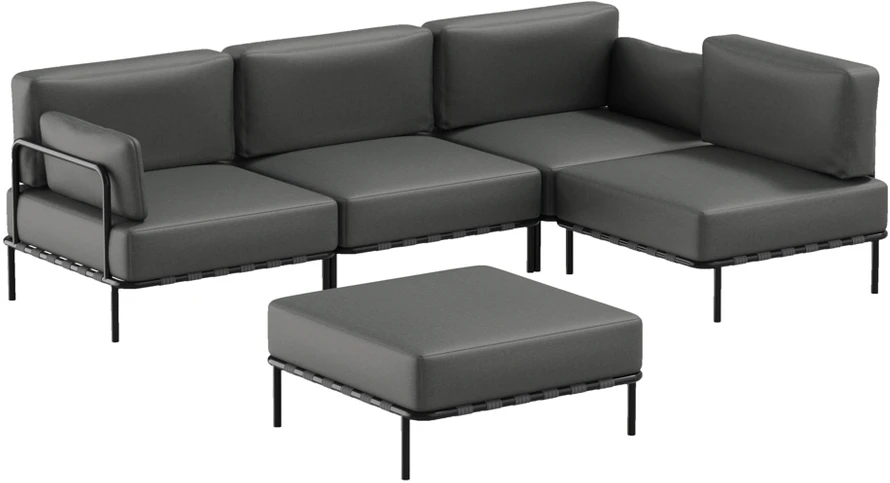 Sofa Sitsit Moduline Baldų Sistema, SALVE, 234x234x78 cm, Tamsiai Pilka