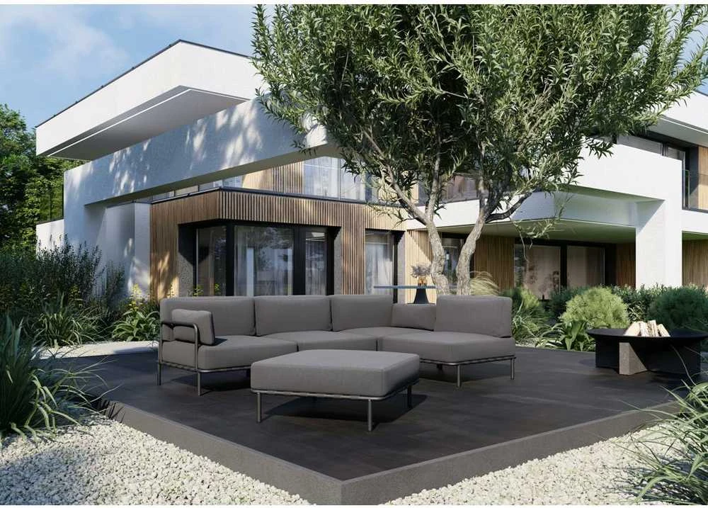 Sofa Sitsit Moduline Baldų Sistema, SALVE, 234x234x78 cm, Tamsiai Pilka