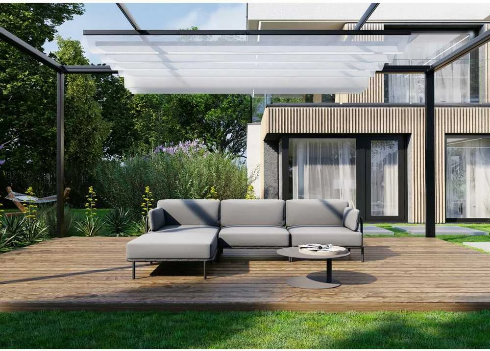 Sofa Sitsit Modulinė Baldų Sistema, Salve + Pufas, 156x234 cm, Pilka