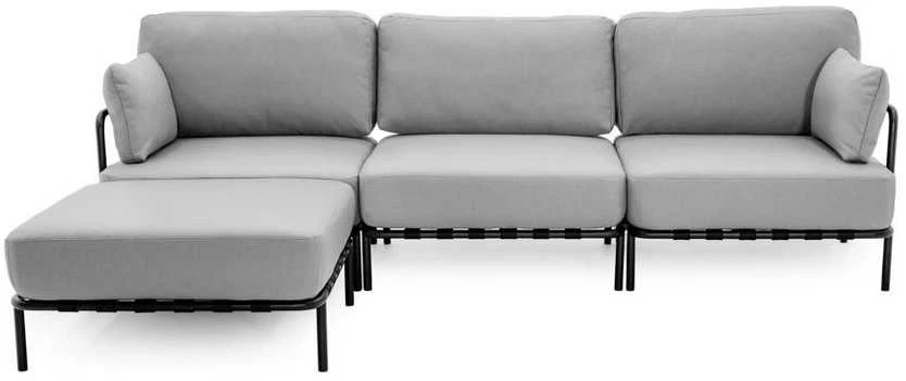 Sofa Sitsit Modulinė Baldų Sistema, Salve + Pufas, 156x234 cm, Pilka