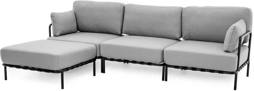 Sofa Sitsit Modulinė Baldų Sistema, Salve + Pufas, 156x234 cm, Pilka