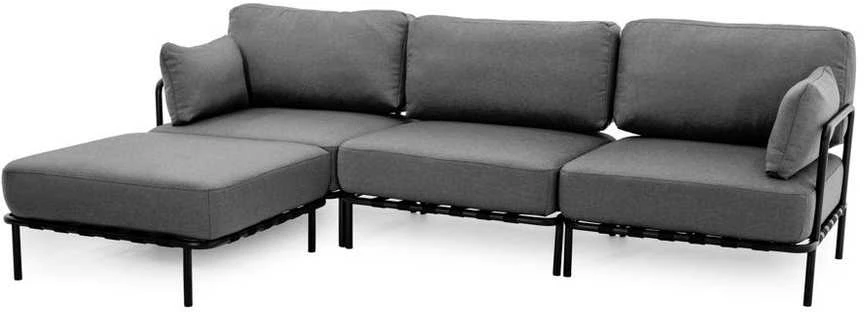 Sofa Sitsit Modulinės Baldai, SALVE 3' + Pufas, 156x234x78 cm, Tamsiai Pilka