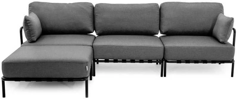Sofa Sitsit Modulinės Baldai, SALVE 3' + Pufas, 156x234x78 cm, Tamsiai Pilka