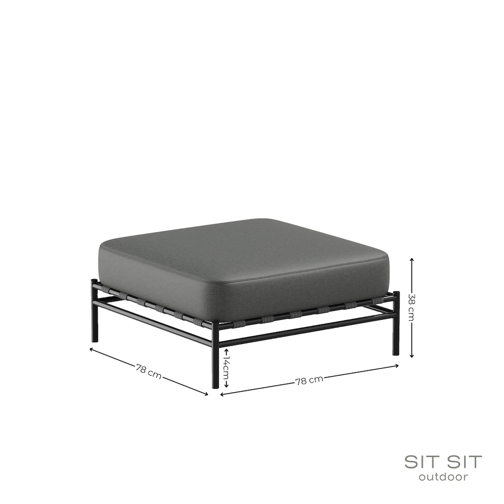 Sitsit Pufas modulis, Dandy, 78x78x37 cm, Tamsiai pilka spalva