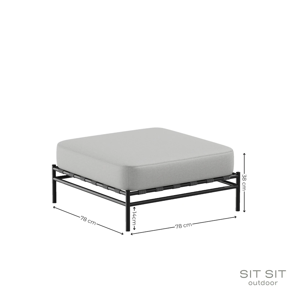 Sitsit Pufas modulis, Dandy, 78x78x37 cm, Pilka spalva