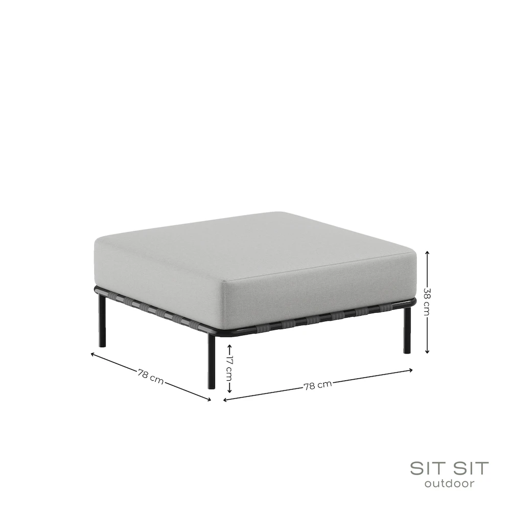Sitsit Pufas modulis, Salve, 78x78x37 cm, Pilka spalva