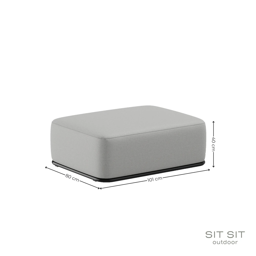Sitsit Pufas Modulis, Šiaudai, 80x102x40 cm, Pilka