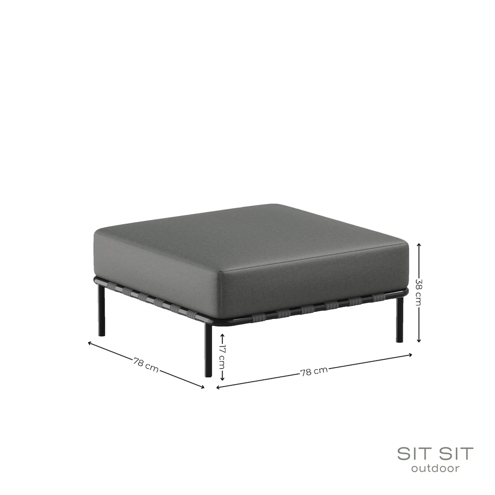 Sofa Sitsit Vieno Modulio Baldai, Salve, 78x78x78 cm, Tamsiai Pilka