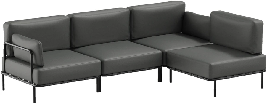Sofa Sitsit Sofos modulis, Salve, 156x234x78 cm, Tamsiai pilka