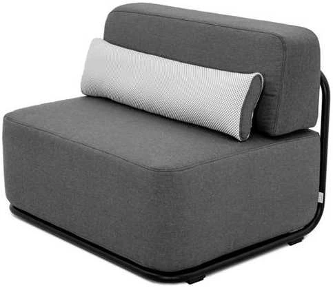 Sofa Sitsit Vieno Modulio Baldas, Šiaudai, 0.8x1.02x0.78 m, Tamsiai Pilka