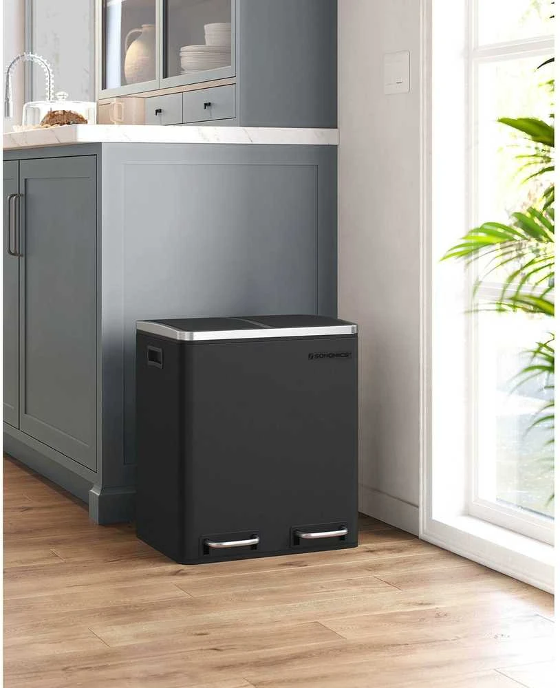 Songmics Atliekų dėžė 30 L juoda