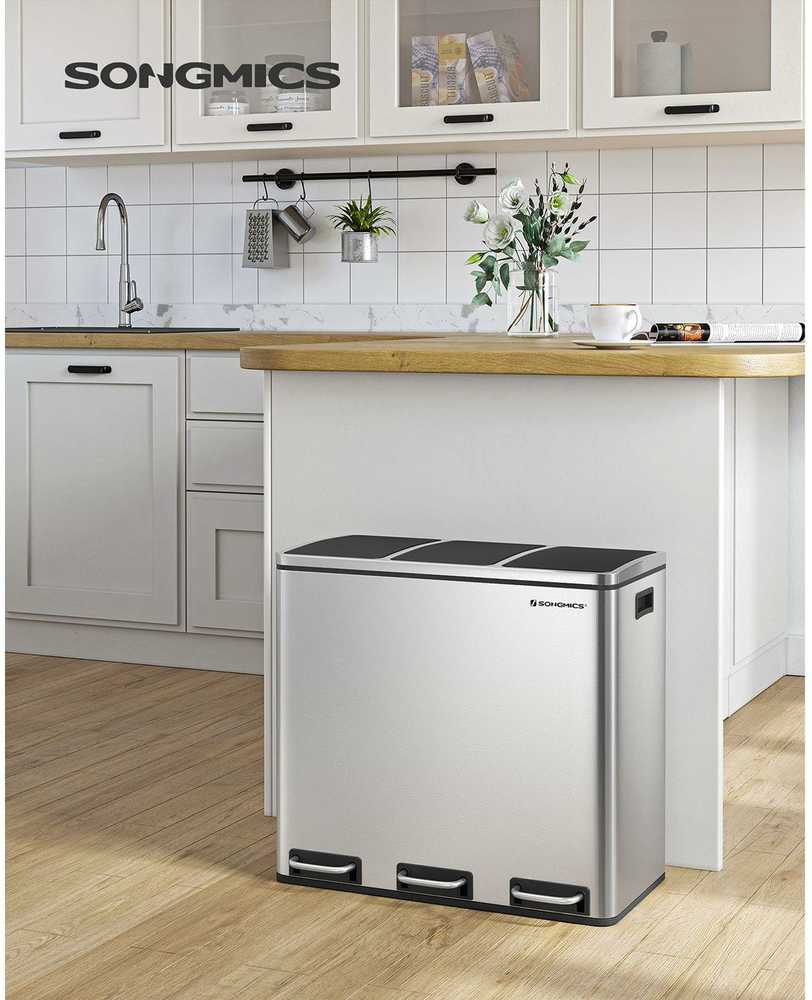 Songmics Šiukšliadėžė 54 litrai (3 x 18 l)