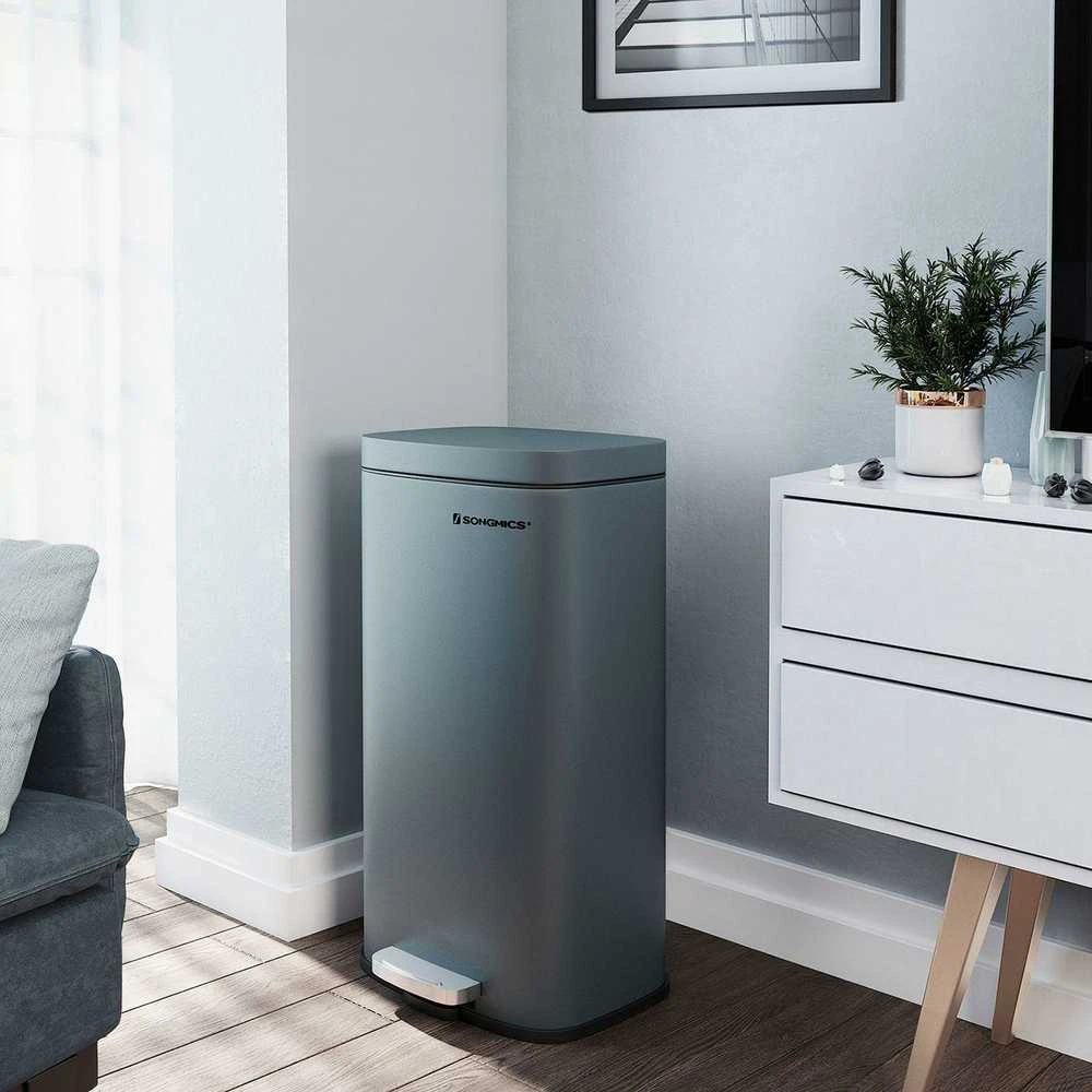 Songmics Atliekų dėžė 30 L Dūmų pilka