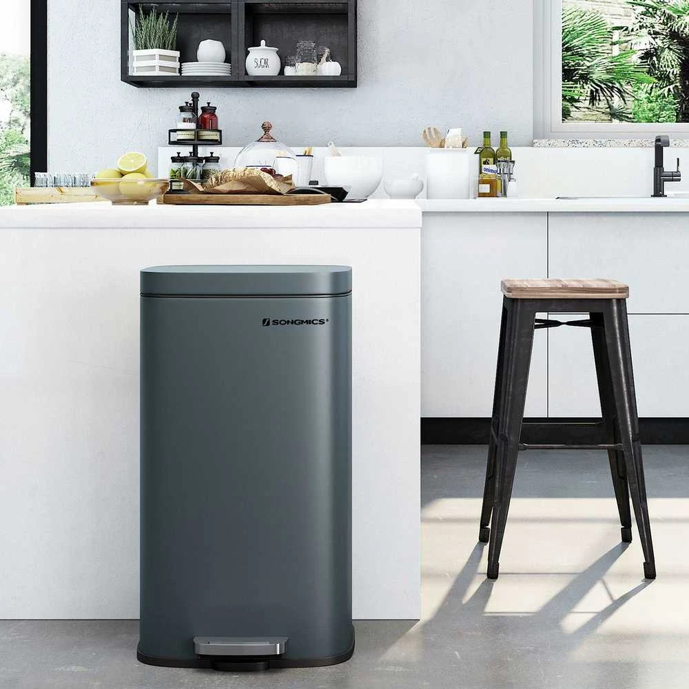 Songmics Atliekų dėžė 30 L Dūmų pilka