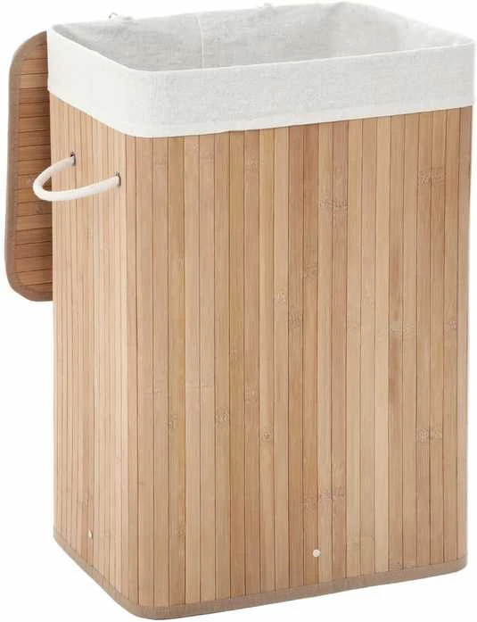 Songmics Bambuko skalbinių dėžė 72 L